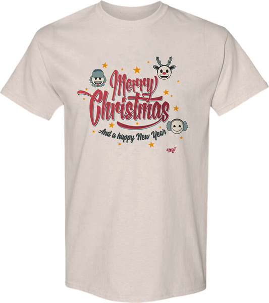 Merry Christmas And A Happy New Year Emoji T-Shirt