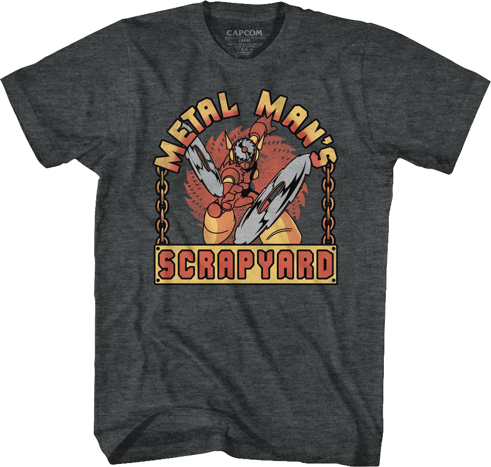 Metal Man's Scrapyard Mega Man T-Shirt Hoodie, Sweatshirt | CiraTrend.com (Image 1)