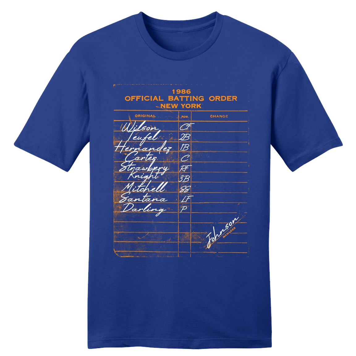 1986 New York NL Batting Lineup Tee Hoodie, Sweatshirt | CiraTrend.com