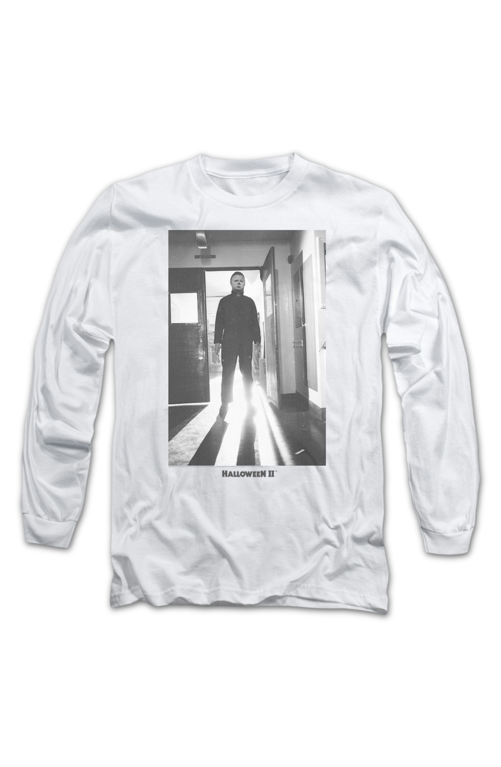 Michael Myers Black & White Photo Halloween II Long Sleeve Shirt Hoodie, Sweatshirt | CiraTrend.com (Image 2)