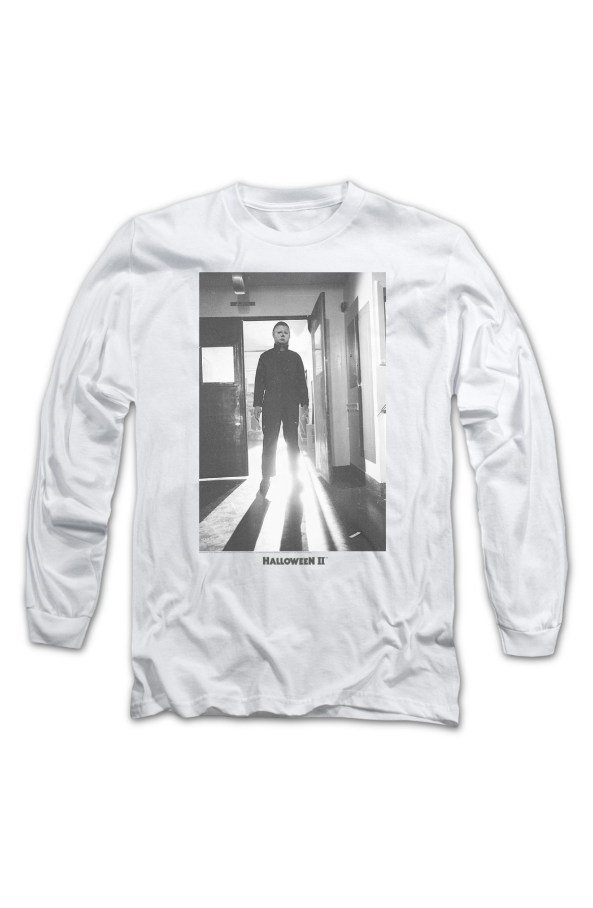 Michael Myers Black & White Photo Halloween II Long Sleeve Shirt Hoodie, Sweatshirt | CiraTrend.com (Image 2)