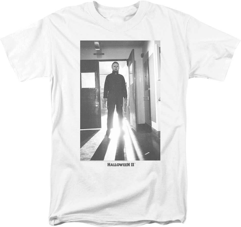 Michael Myers Black & White Photo Halloween II T-Shirt Hoodie, Sweatshirt | CiraTrend.com (Image 1)