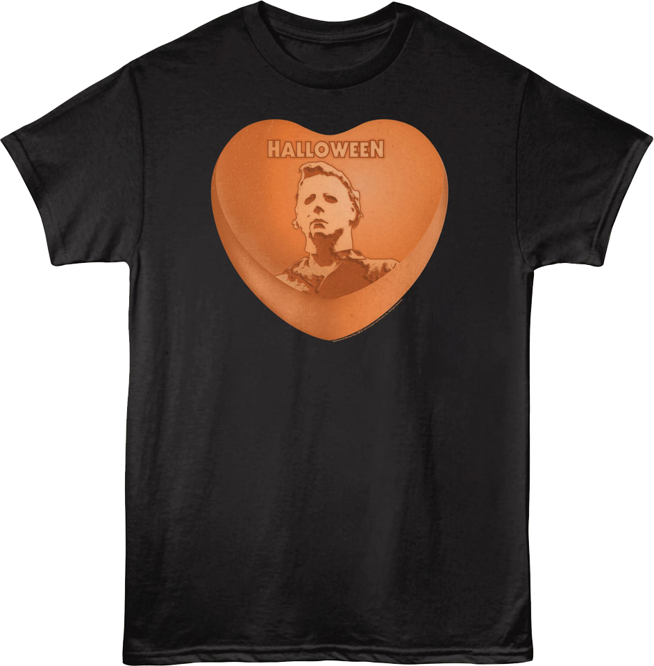 Michael Myers Candy Heart Halloween T-Shirt Hoodie, Sweatshirt | CiraTrend.com (Image 1)