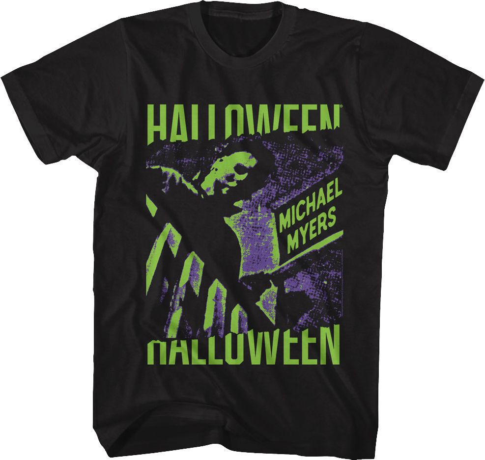 Michael Myers Neon Boogeyman Halloween T-Shirt Hoodie, Sweatshirt | CiraTrend.com (Image 1)