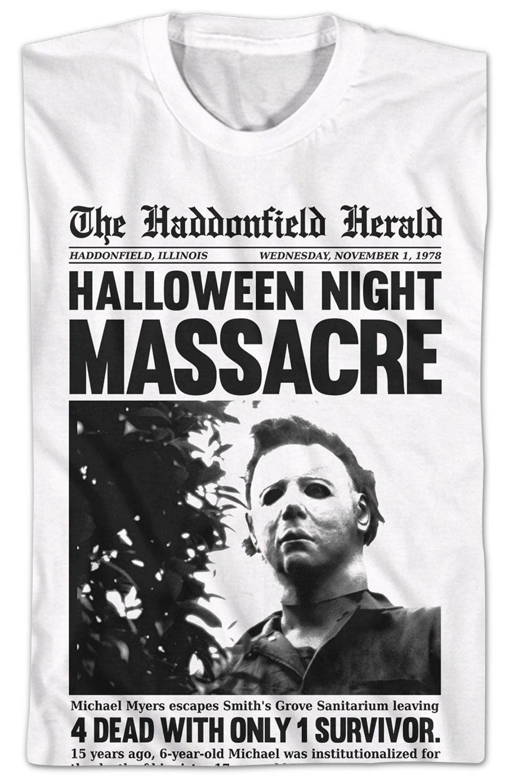 Michael Myers Headline Halloween T-Shirt Hoodie, Sweatshirt | CiraTrend.com (Image 2)