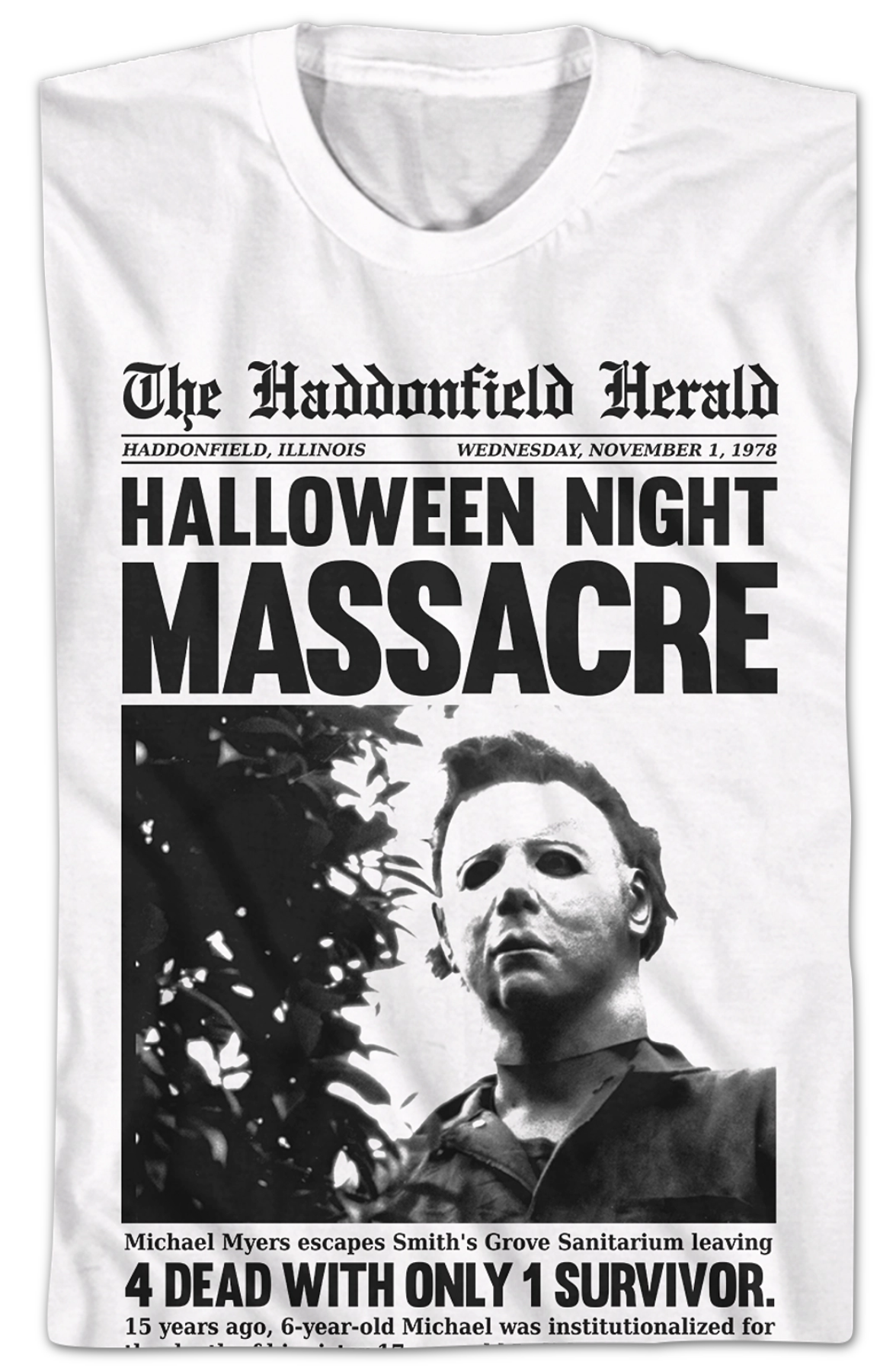 Michael Myers Headline Halloween T-Shirt Hoodie, Sweatshirt | CiraTrend.com (Image 2)