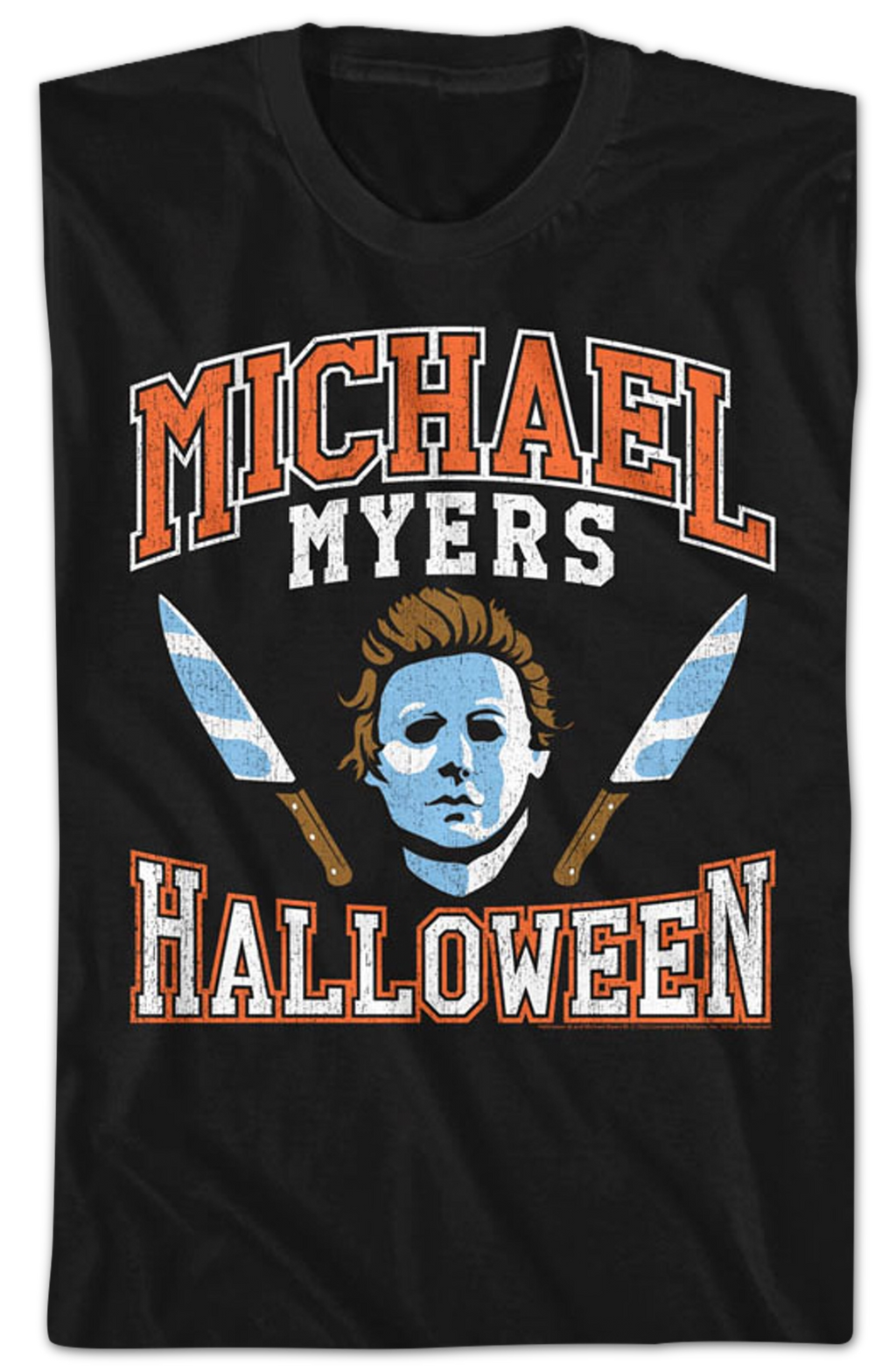 Michael Myers Mask Knives Varsity Logo Halloween T-Shirts, Hoodie, Sweatshirt