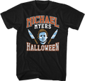 Michael Myers Mask Knives Varsity Logo Halloween T-Shirts, Hoodie, Sweatshirt