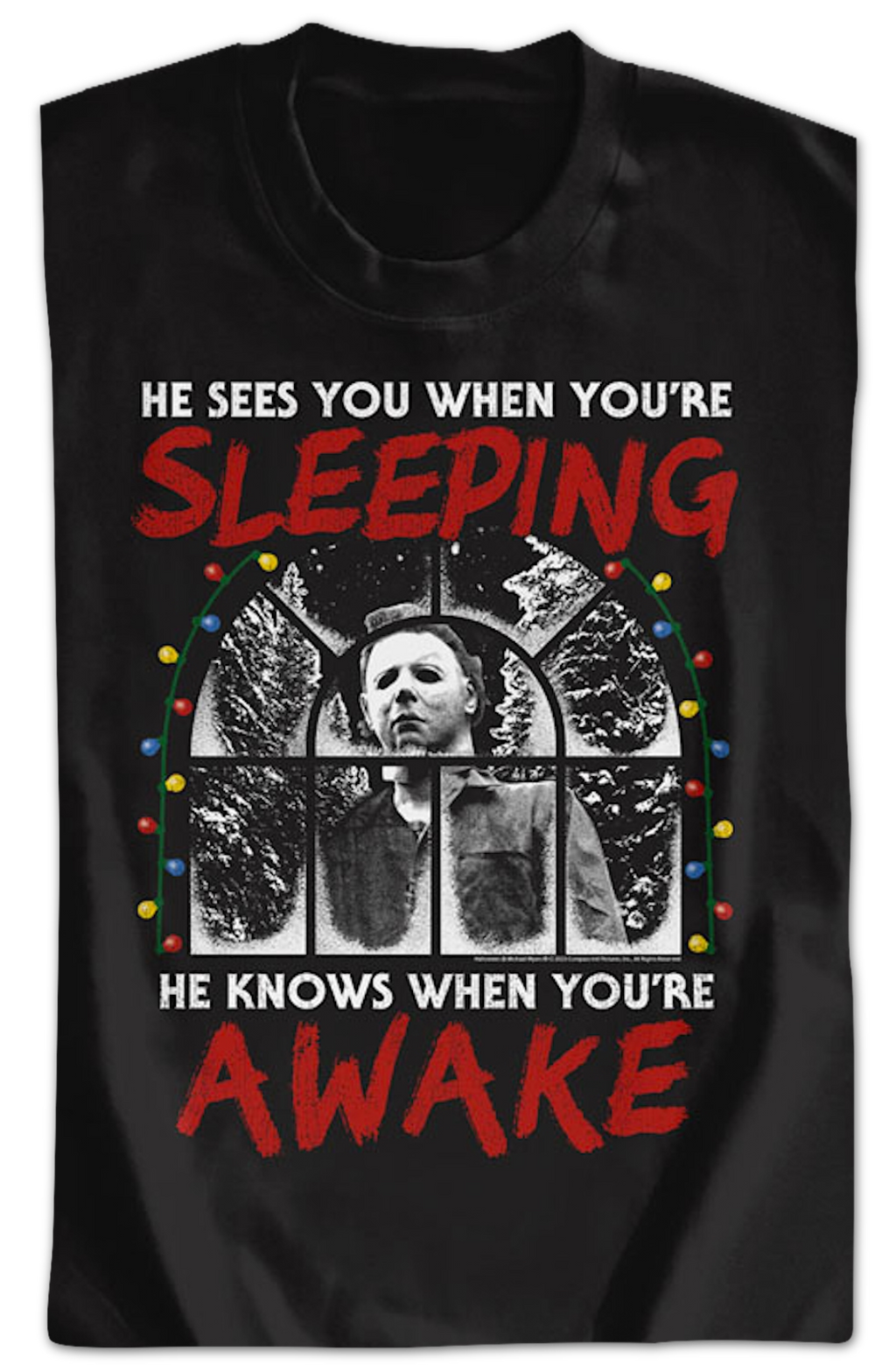 Michael Myers Sees You When You're Sleeping Halloween Sweatshirt T-Shirts, Hoodie | CiraTrend.com (Image 2)
