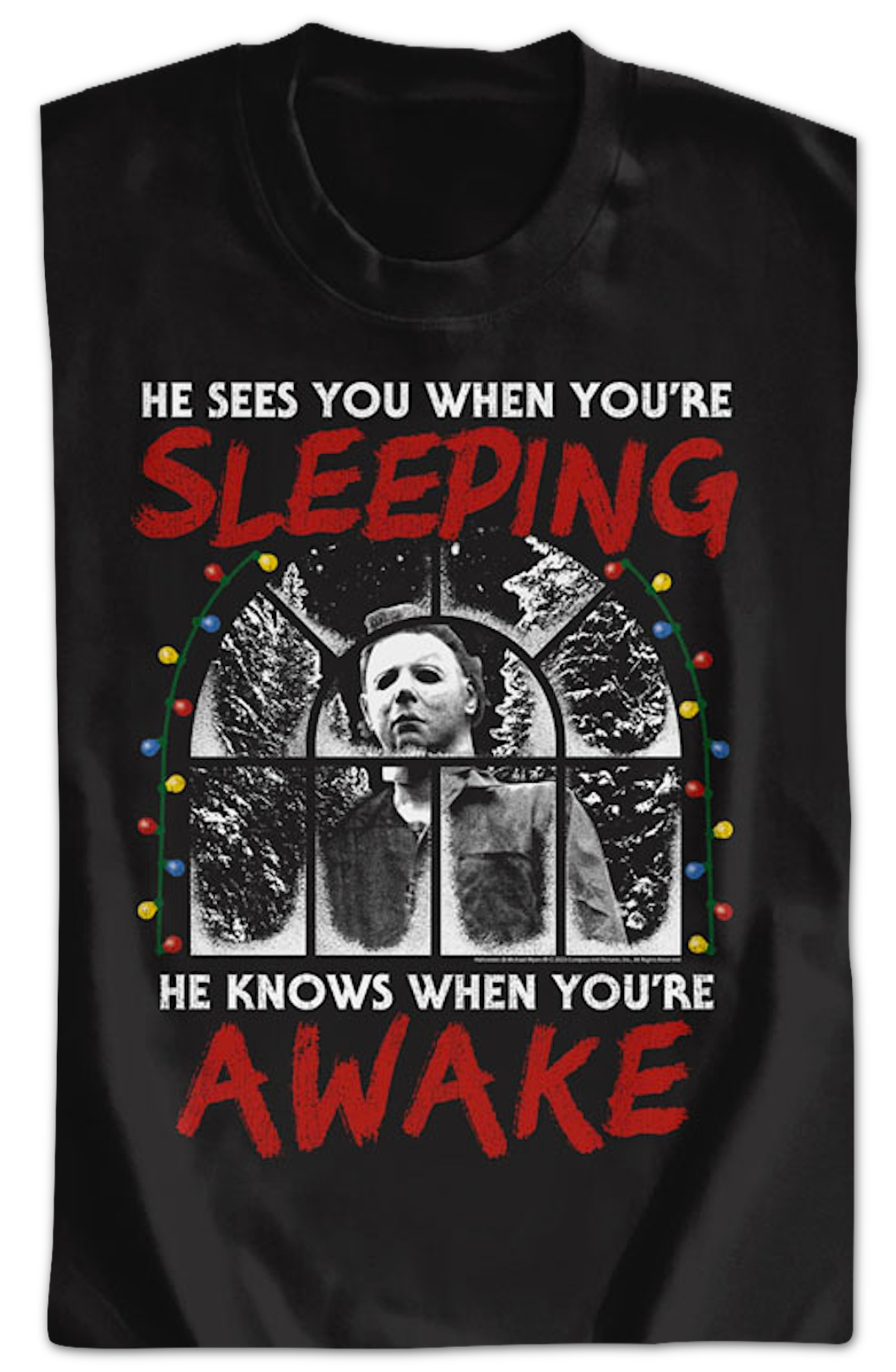 Michael Myers Sees You When You're Sleeping Halloween Sweatshirt T-Shirts, Hoodie | CiraTrend.com (Image 2)