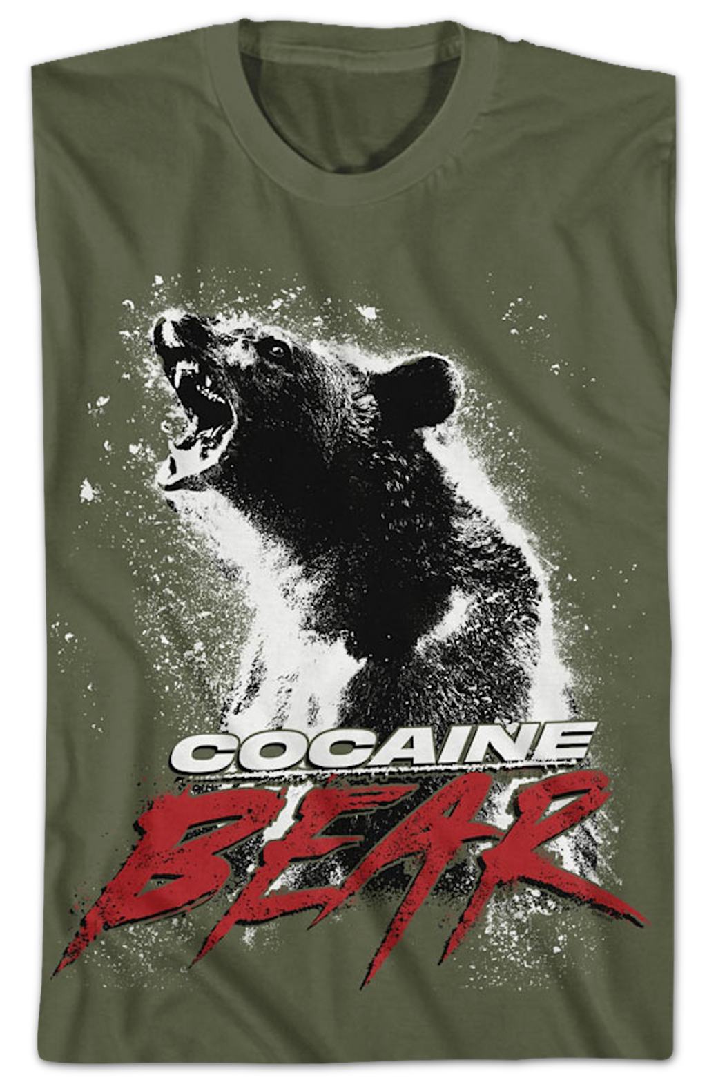 Military Green Movie Poster Cocaine Bear T-Shirt Hoodie, Sweatshirt | CiraTrend.com (Image 2)