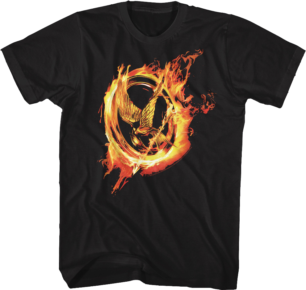 Mockingjay Flames Hunger Games T-Shirt Hoodie, Sweatshirt | CiraTrend.com (Image 1)