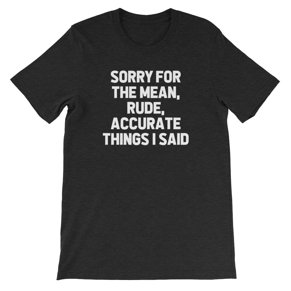 Sorry For The Mean, Rude, Accurate Things I Said T-Shirt (Unisex) Hoodie, Sweatshirt | CiraTrend.com (Image 4)