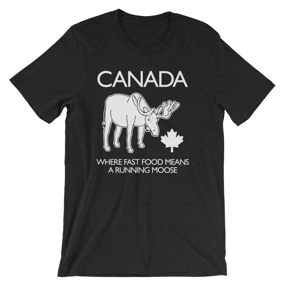 Canada: Where Fast Food Means A Running Moose T-Shirt (Unisex) Hoodie, Sweatshirt | CiraTrend.com (Image 4)
