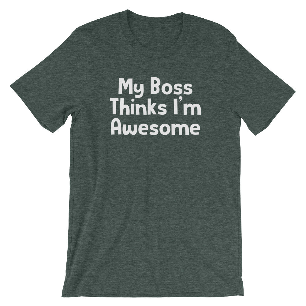 My Boss Thinks I'm Awesome T-Shirt (Unsiex) Hoodie, Sweatshirt | CiraTrend.com (Image 1)