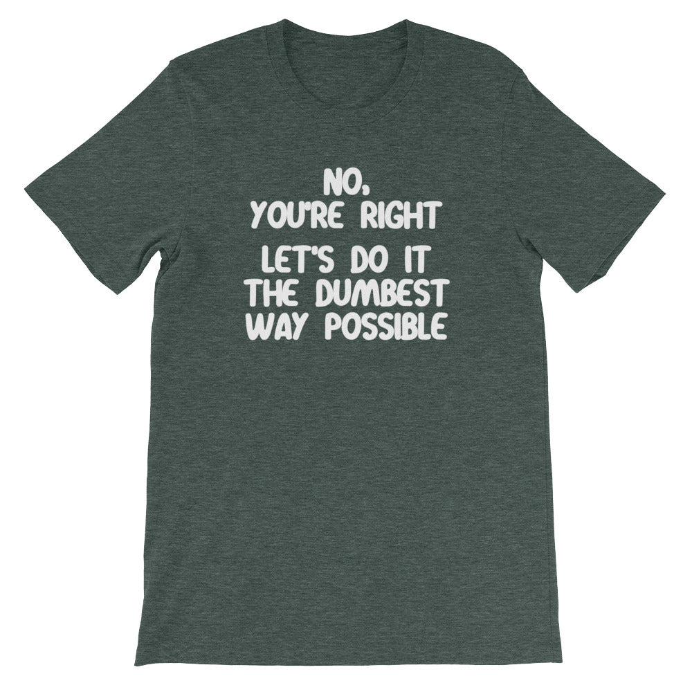 No, You're Right (Let's Do It The Dumbest Way Possible) T-Shirt (Unisex) Hoodie, Sweatshirt | CiraTrend.com (Image 2)