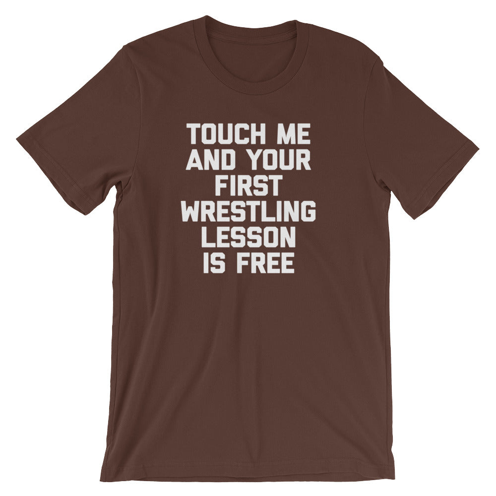 Touch Me & Your First Wrestling Lesson Is Free T-Shirt (Unisex) Hoodie, Sweatshirt | CiraTrend.com (Image 3)
