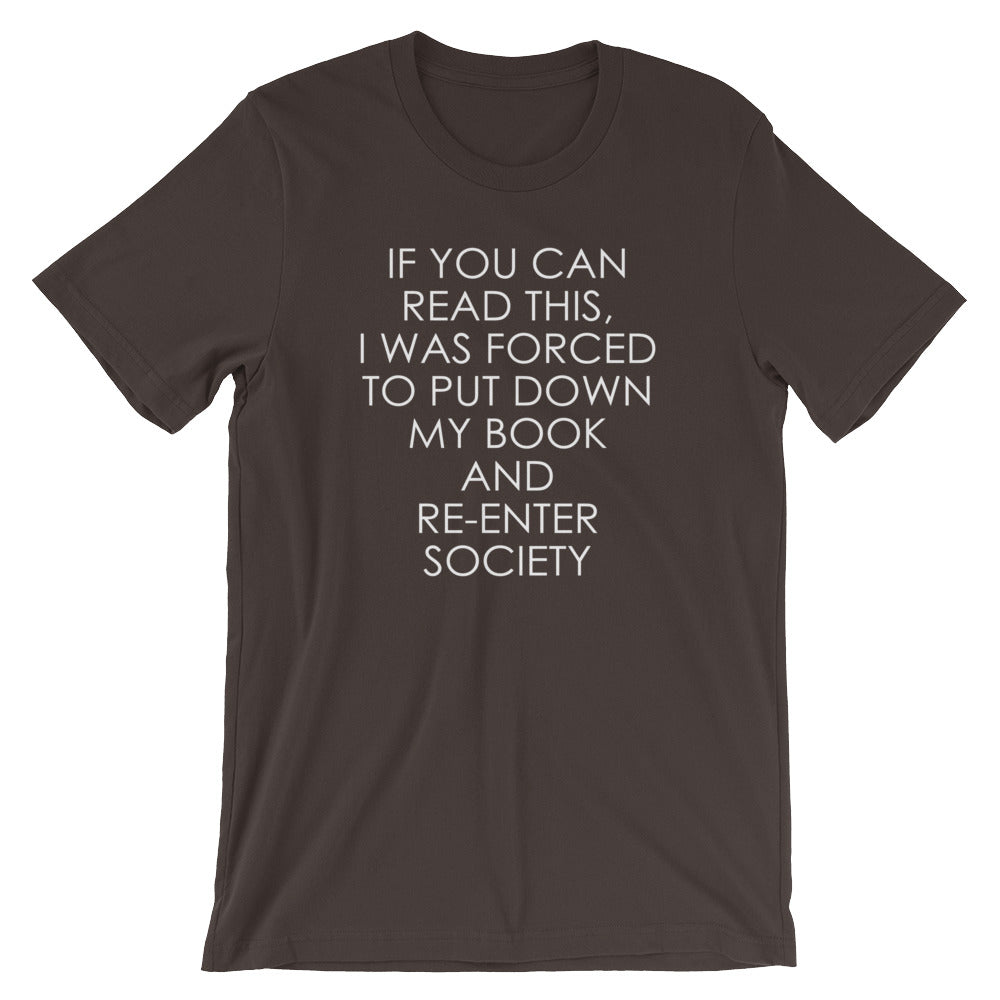 If You Can Read This, I Was Forced To Put Down My Book & Re-Enter Society T-Shirt (Unisex) Hoodie, Sweatshirt (Image 4)