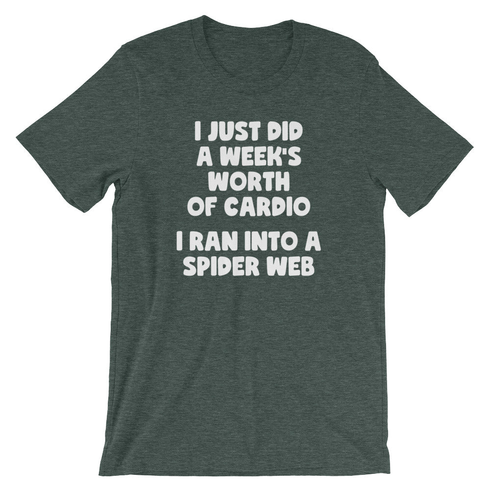 I Just Did A Week's Worth Of Cardio (I Ran Into A Spider Web) T-Shirt (Unisex) Hoodie, Sweatshirt | CiraTrend.com (Image 5)