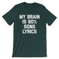 My Brain Is 80% Song Lyrics T-Shirt (Unisex) Hoodie, Sweatshirt | CiraTrend.com (Image 1)
