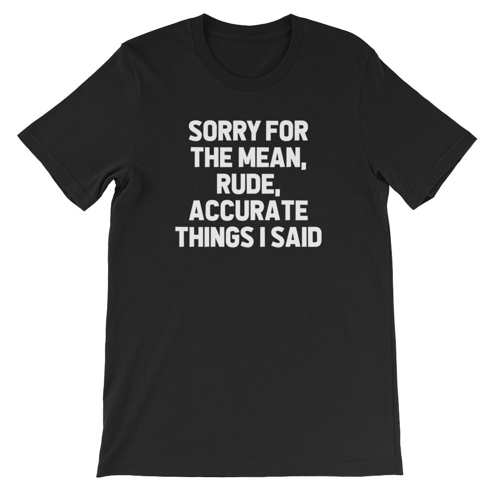 Sorry For The Mean, Rude, Accurate Things I Said T-Shirt (Unisex) Hoodie, Sweatshirt | CiraTrend.com (Image 2)