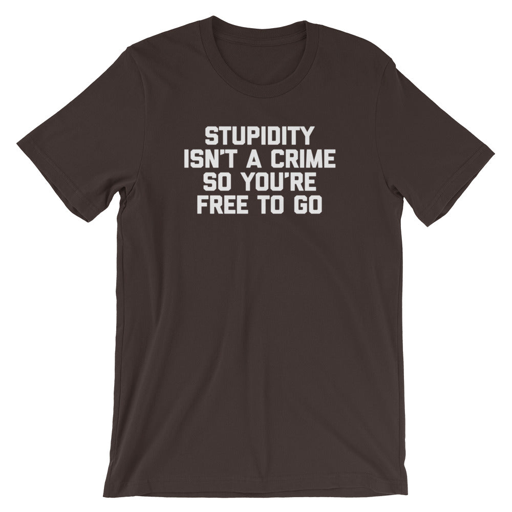 Stupidity Isn't A Crime So You're Free To Go T-Shirt (Unisex) Hoodie, Sweatshirt | CiraTrend.com (Image 3)