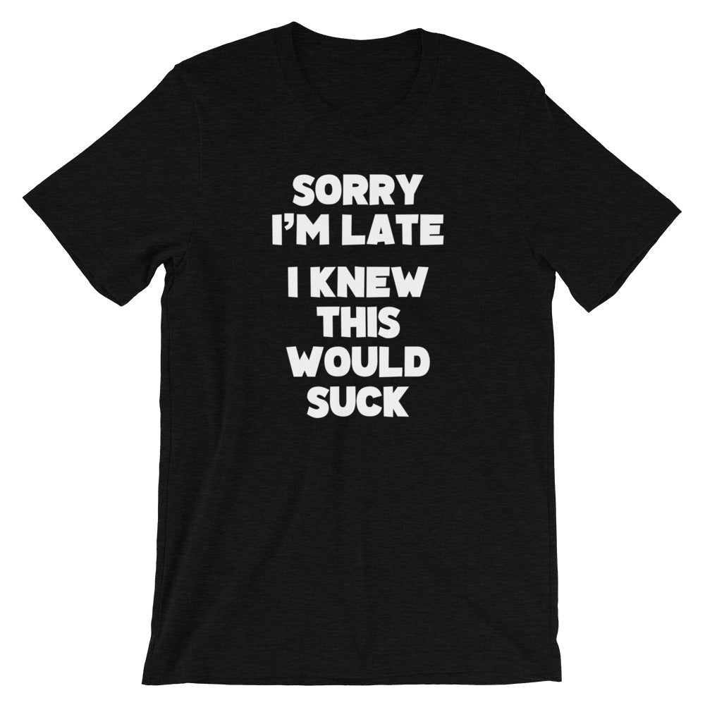 Sorry I'm Late (I Knew This Would Suck) T-Shirt (Unisex) Hoodie, Sweatshirt | CiraTrend.com (Image 4)