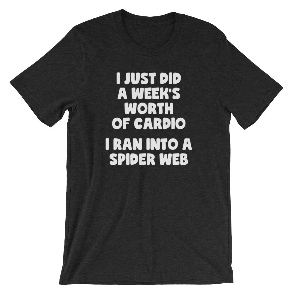 I Just Did A Week's Worth Of Cardio (I Ran Into A Spider Web) T-Shirt (Unisex) Hoodie, Sweatshirt | CiraTrend.com (Image 4)
