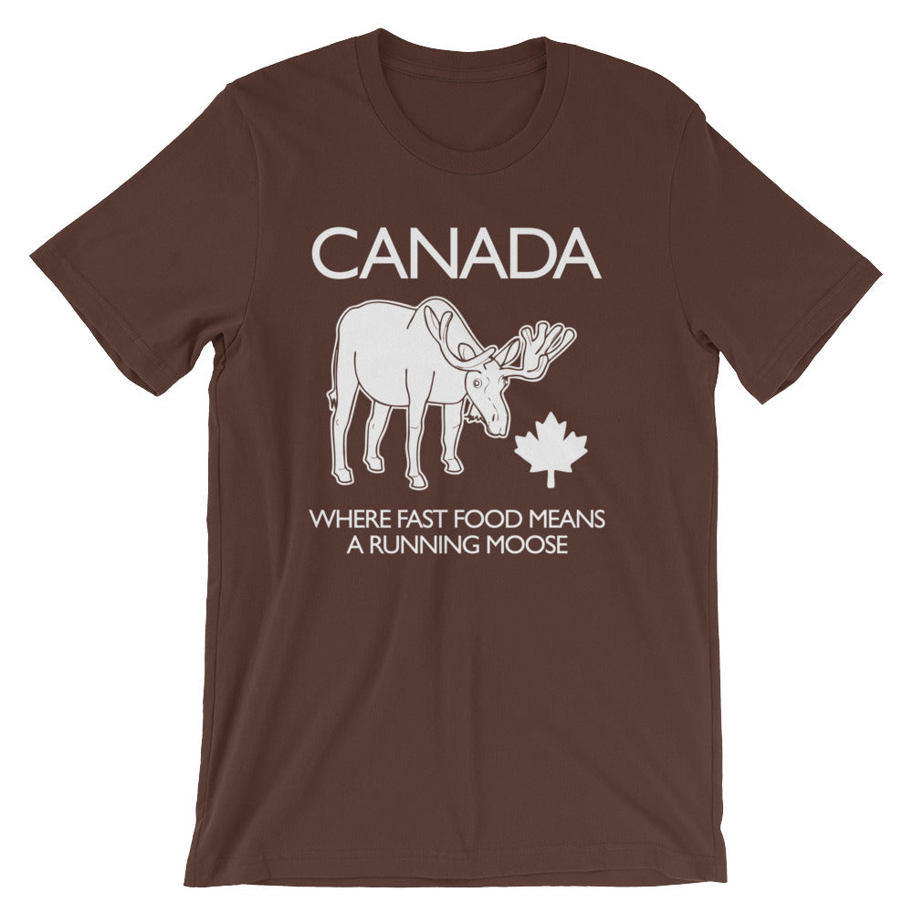 Canada: Where Fast Food Means A Running Moose T-Shirt (Unisex) Hoodie, Sweatshirt | CiraTrend.com (Image 3)