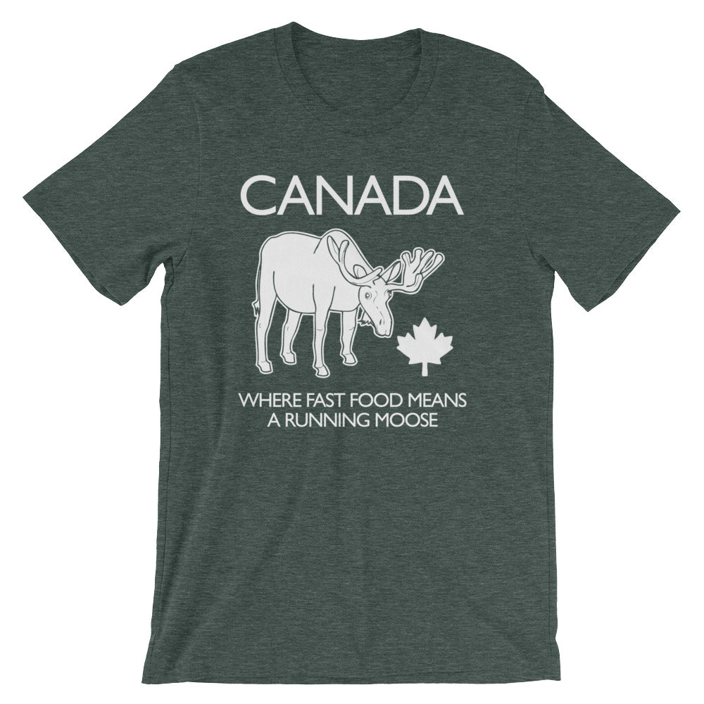 Canada: Where Fast Food Means A Running Moose T-Shirt (Unisex) Hoodie, Sweatshirt | CiraTrend.com (Image 5)