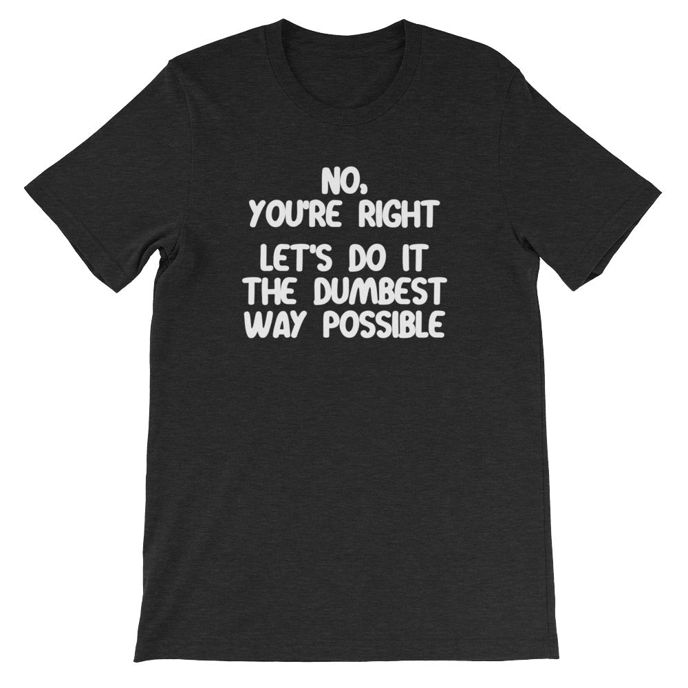 No, You're Right (Let's Do It The Dumbest Way Possible) T-Shirt (Unisex) Hoodie, Sweatshirt | CiraTrend.com (Image 5)