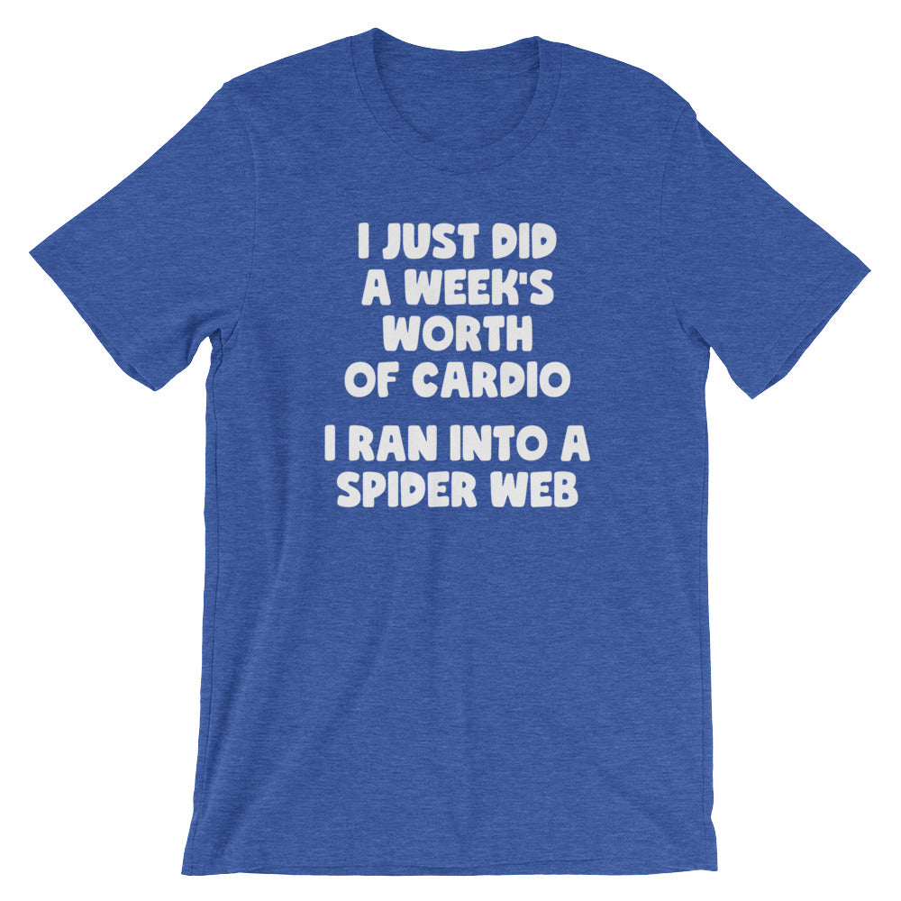 I Just Did A Week's Worth Of Cardio (I Ran Into A Spider Web) T-Shirt (Unisex) Hoodie, Sweatshirt | CiraTrend.com (Image 1)
