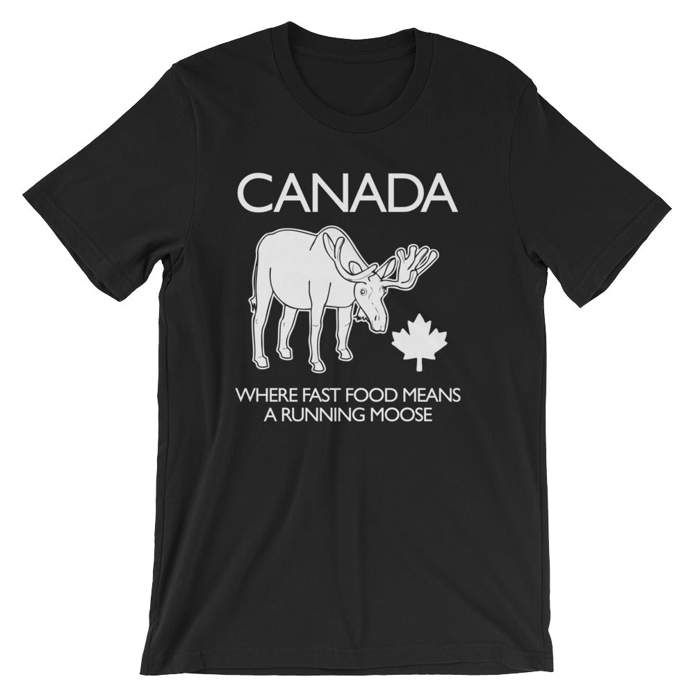 Canada: Where Fast Food Means A Running Moose T-Shirt (Unisex) Hoodie, Sweatshirt | CiraTrend.com (Image 2)