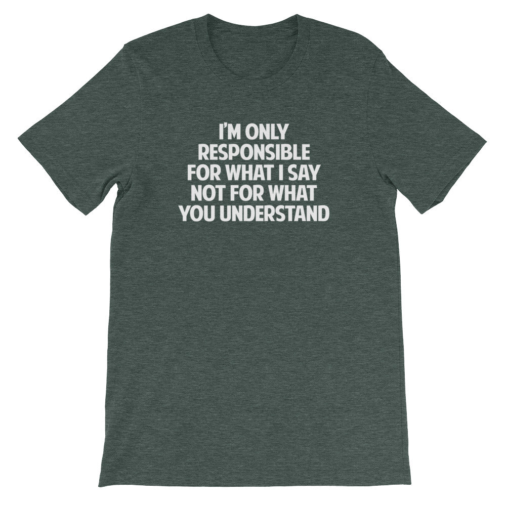 I'm Only Responsible For What I Say Not For What You Understand T-Shirt (Unisex) Hoodie, Sweatshirt | CiraTrend.com (Image 5)