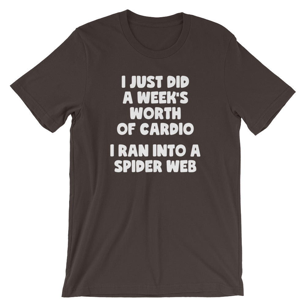 I Just Did A Week's Worth Of Cardio (I Ran Into A Spider Web) T-Shirt (Unisex) Hoodie, Sweatshirt | CiraTrend.com (Image 3)