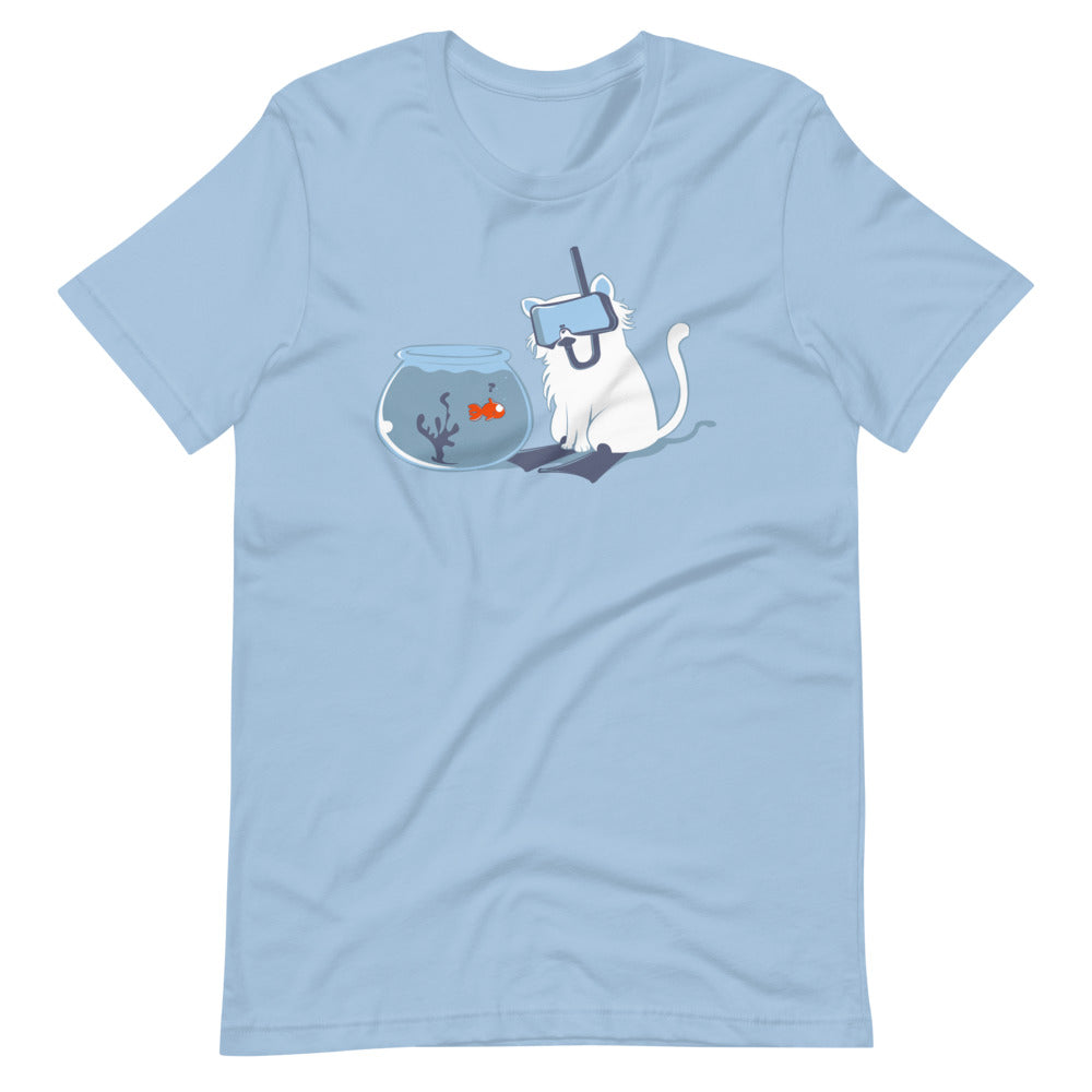 Hunting (Scuba Cat vs. Fish) T-Shirt (Unisex) Hoodie, Sweatshirt | CiraTrend.com (Image 1)
