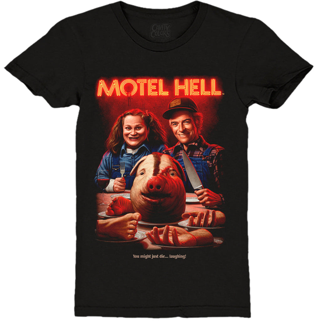 MOTEL HELL: DIE LAUGHING - LADIES T-SHIRT Hoodie, Sweatshirt | CiraTrend.com (Image 1)