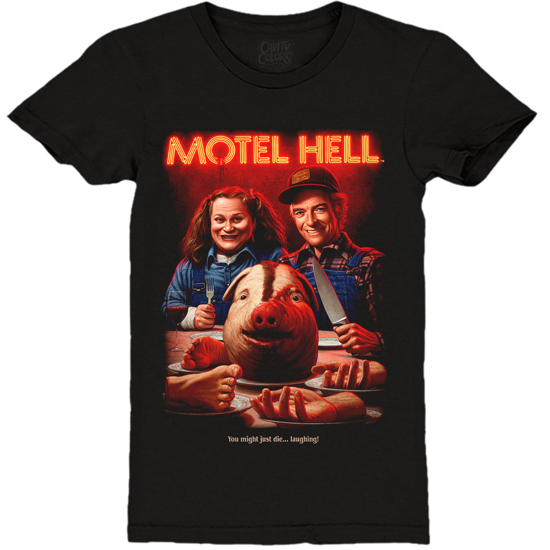 MOTEL HELL: DIE LAUGHING - LADIES T-SHIRT Hoodie, Sweatshirt | CiraTrend.com (Image 1)