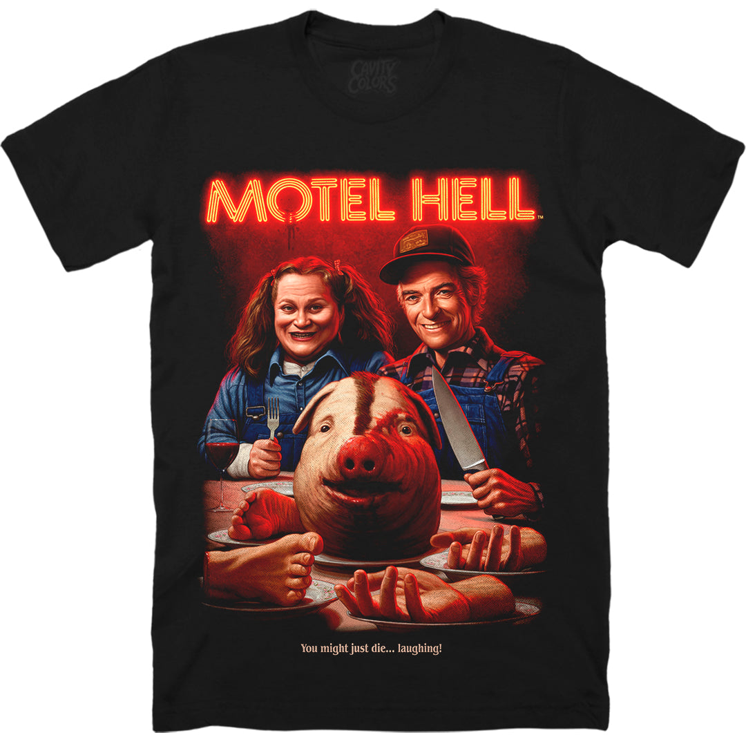MOTEL HELL: DIE LAUGHING - T-SHIRT Hoodie, Sweatshirt | CiraTrend.com (Image 1)
