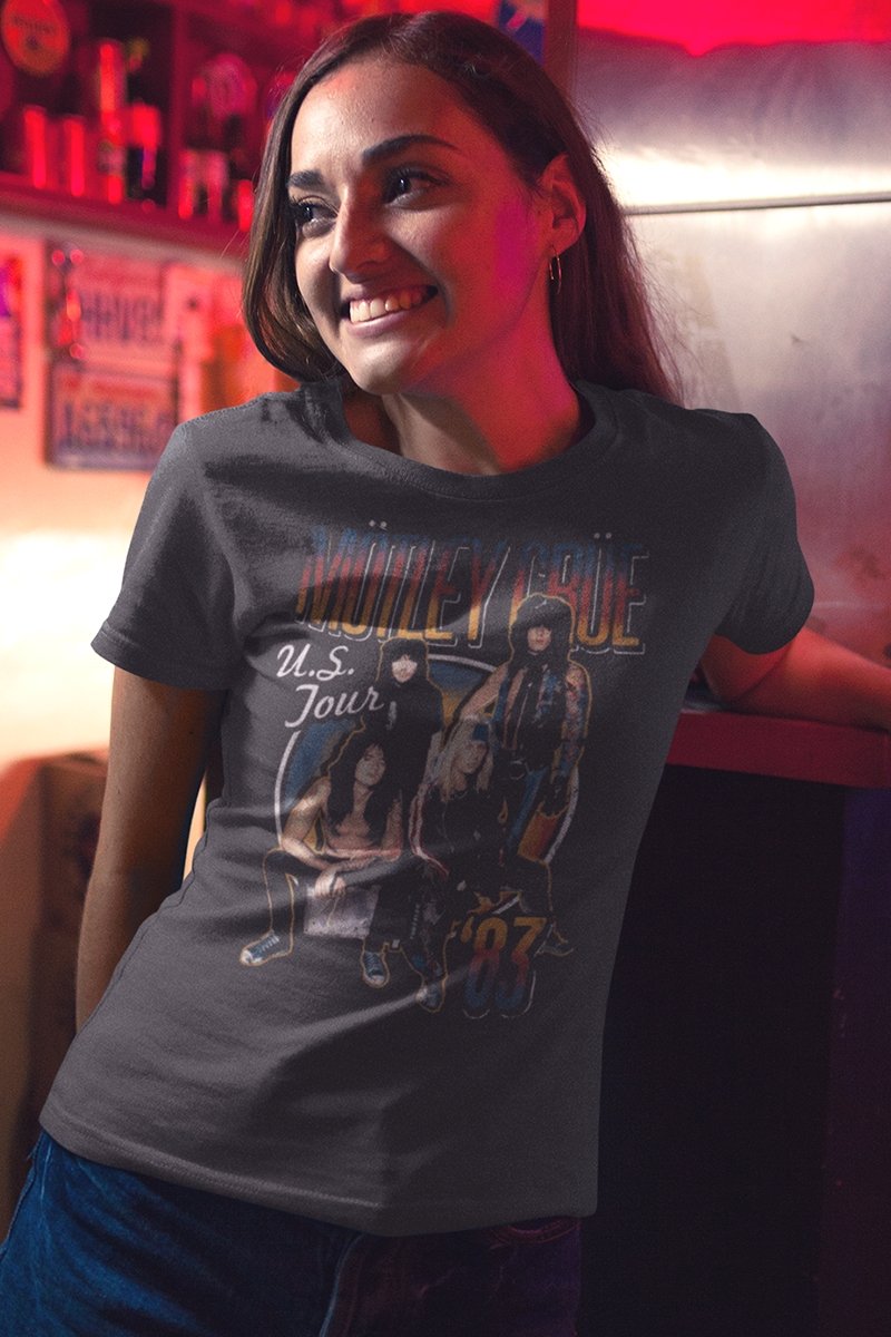 Motley Crue US Tour '83 Boyfriend Tee Hoodie, Sweatshirt | CiraTrend.com (Image 1)