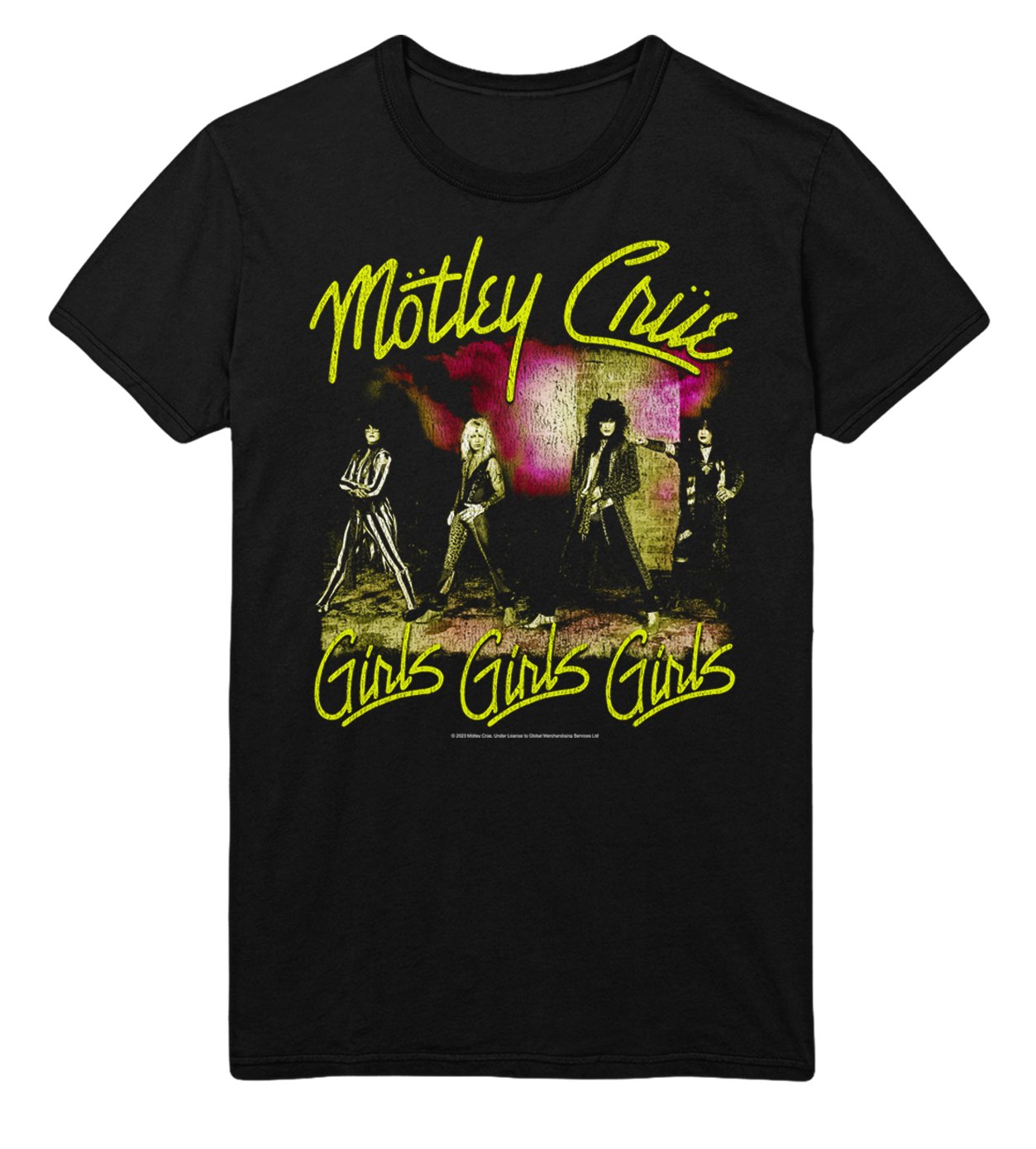 Motley Crue Yellow Girls T-Shirt Hoodie, Sweatshirt | CiraTrend.com (Image 1)
