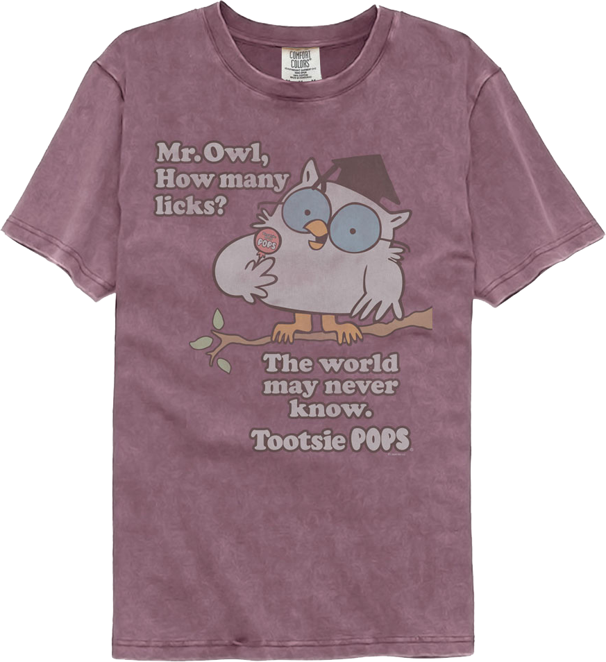 Mr. Owl How Many Licks Tootsie Pop Comfort Colors Brand T-Shirt Hoodie, Sweatshirt | CiraTrend.com (Image 1)