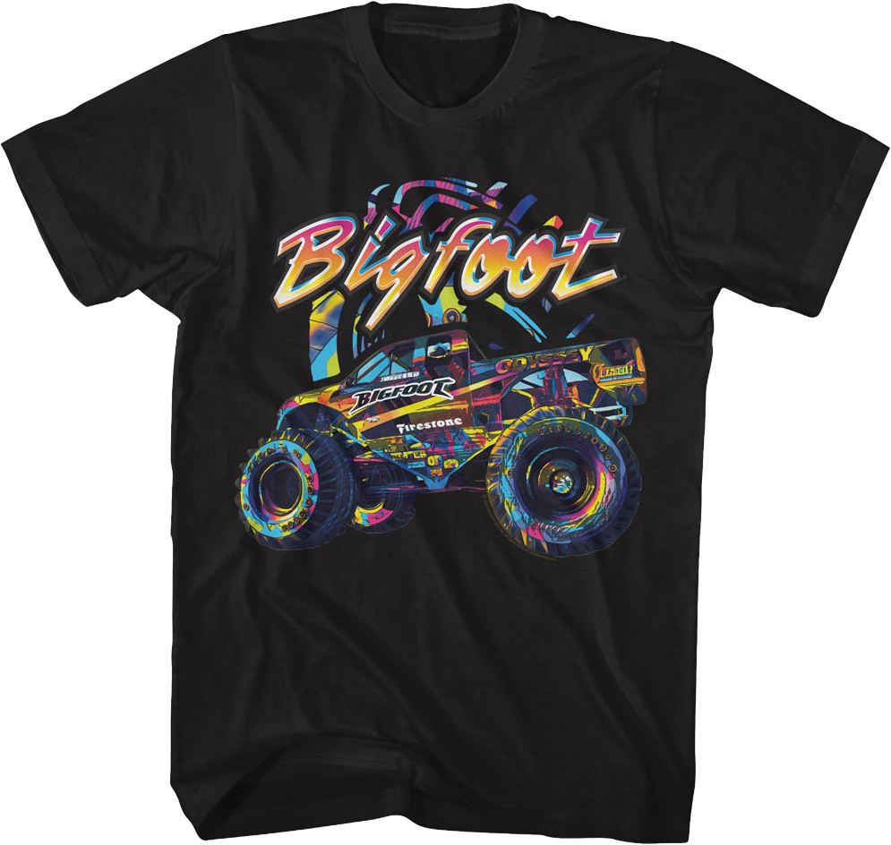 Multicolor Monster Truck Bigfoot T-Shirt Hoodie, Sweatshirt | CiraTrend.com (Image 1)