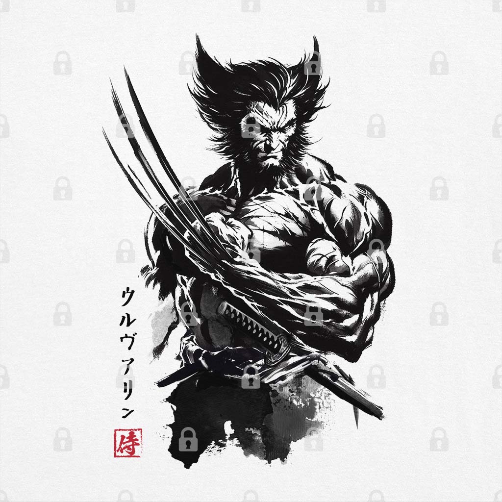 Mutant Samurai Sumi-e T-Shirt Hoodie, Sweatshirt | CiraTrend.com (Image 1)