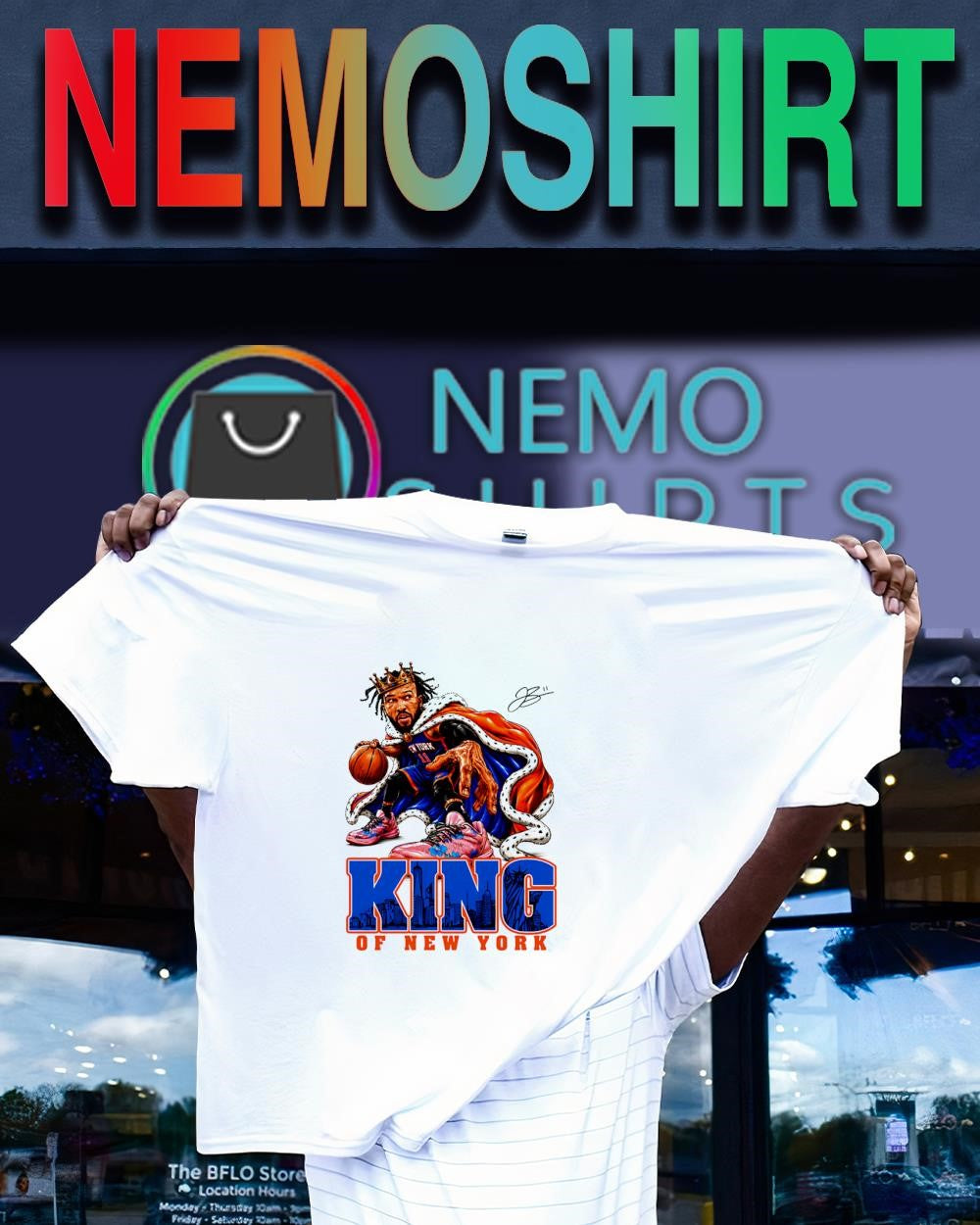 Jalen Brunson King of New York Knicks caricature signature shirt