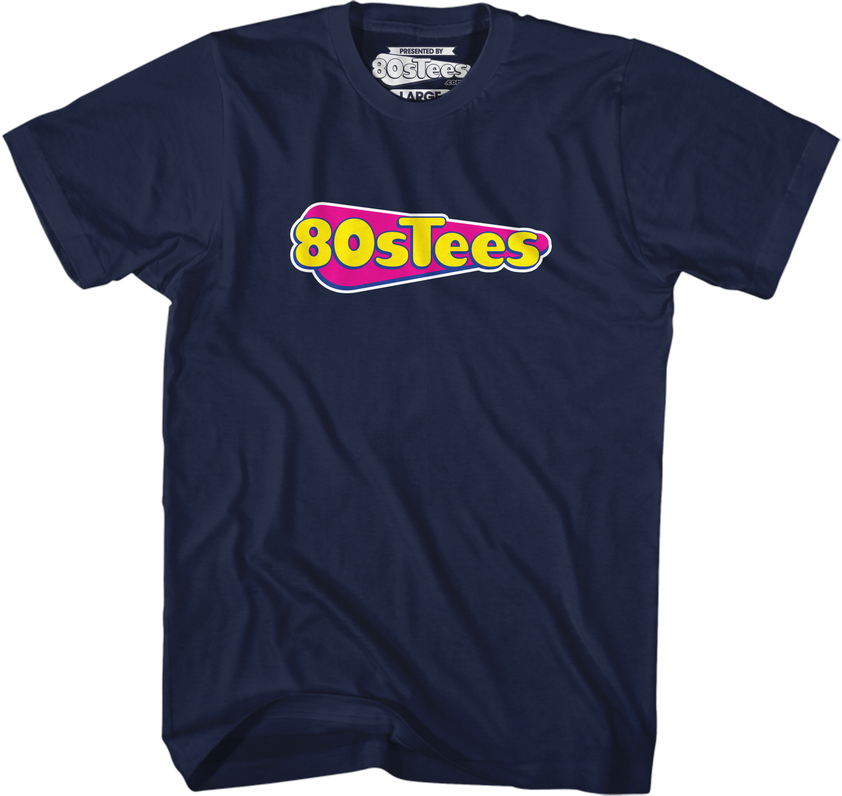 Navy 80sTees.com Logo T-Shirt Hoodie, Sweatshirt | CiraTrend.com (Image 1)