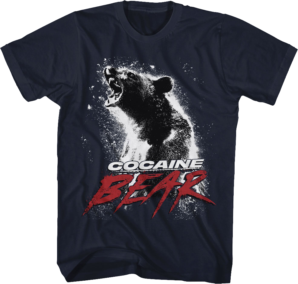 Navy Blue Movie Poster Cocaine Bear T-Shirt Hoodie, Sweatshirt | CiraTrend.com (Image 1)
