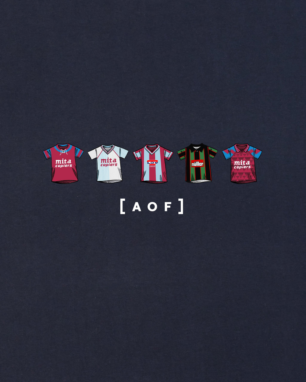 AVFC Printed Classics Navy Tee Hoodie, Sweatshirt | CiraTrend.com (Image 2)