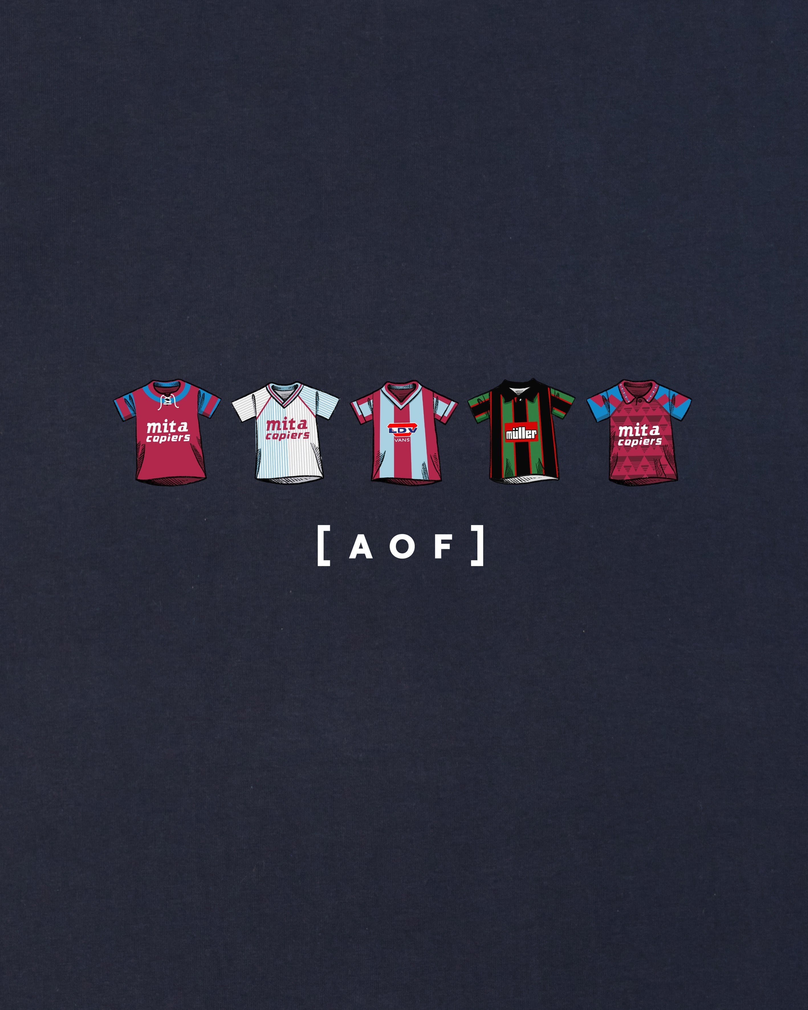 AVFC Printed Classics Navy Tee Hoodie, Sweatshirt | CiraTrend.com (Image 2)