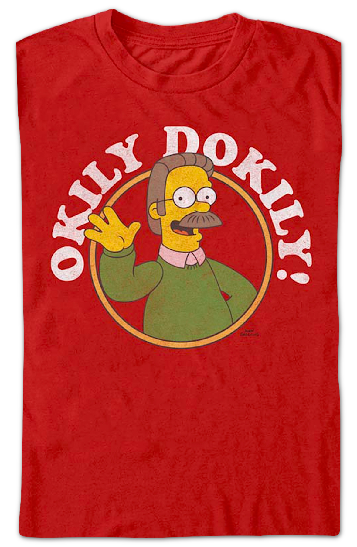 Red Ned Flanders Okily Dokily Simpsons T-Shirt Hoodie, Sweatshirt | CiraTrend.com (Image 2)